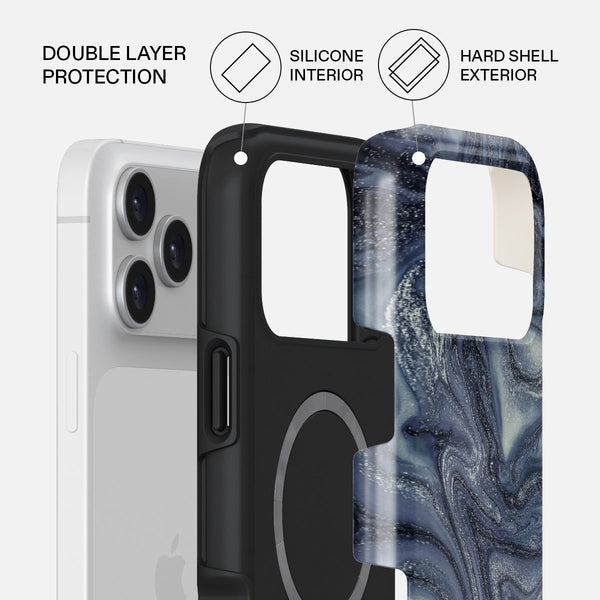 ブルガ BURGA iPhone17proケース ブラック ハート Navy Trench - Blue iPhone 17 Pro Max Case | BURGA