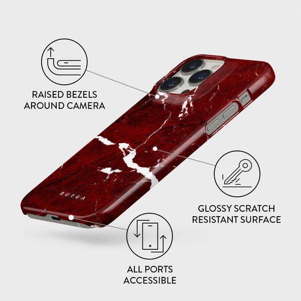 Iconic Red Ruby - Marble iPhone 13 Pro Case | BURGA