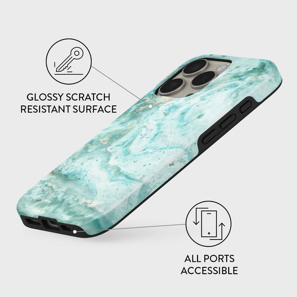 Uluwatu Waves - Teal iPhone 16 Pro Max Case | BURGA