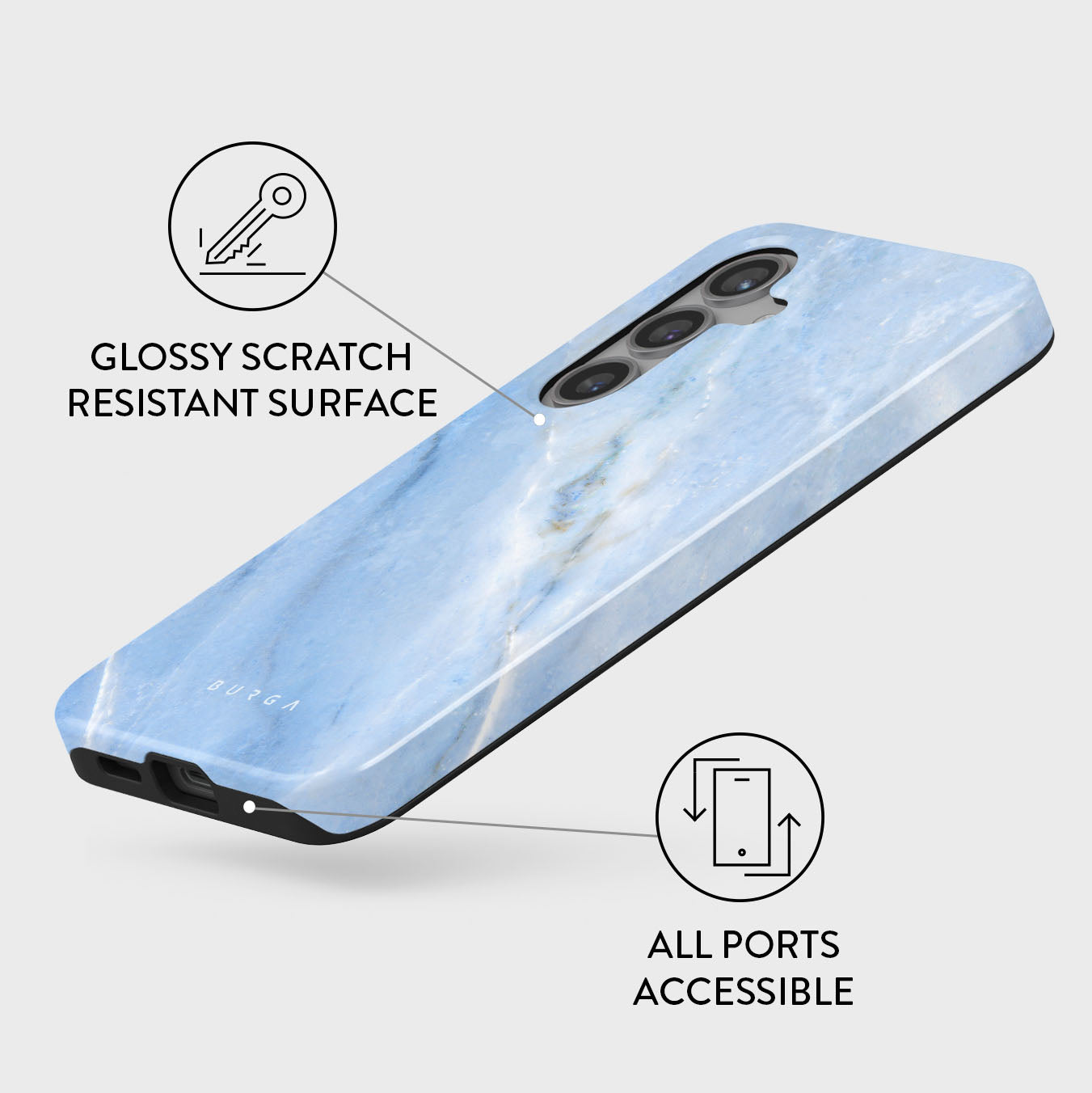 Samsung Galaxy S24 Plus Case, Fluffy Clouds | BURGA