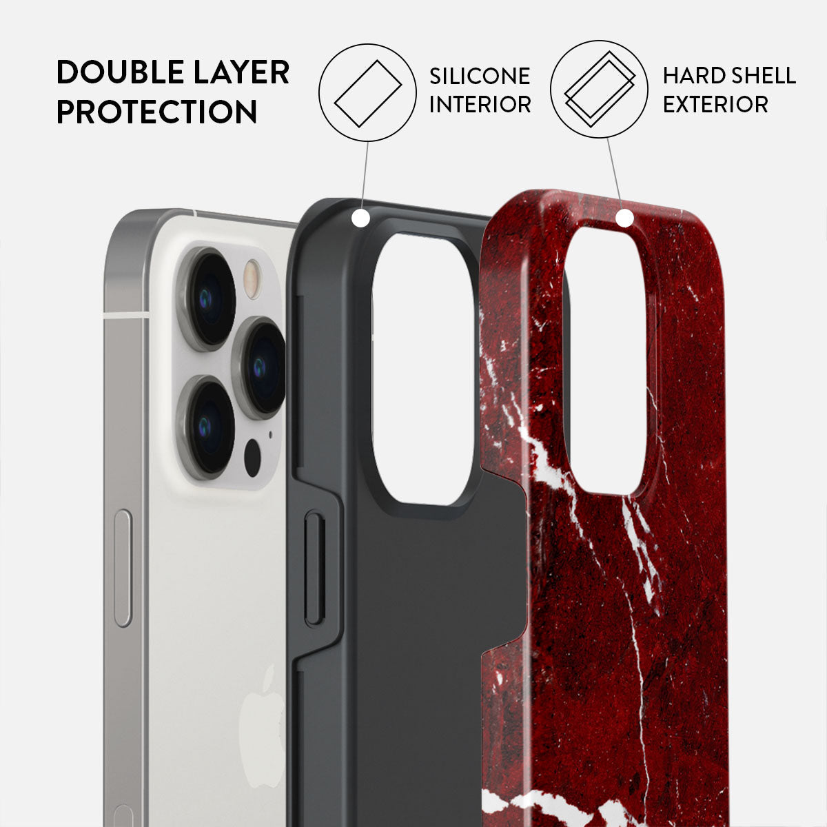 Iconic Red Ruby - Marble iPhone 13 Pro Case | BURGA