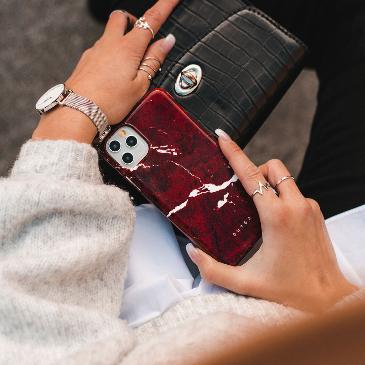 Iconic Red Ruby - Marble iPhone 13 Pro Case | BURGA