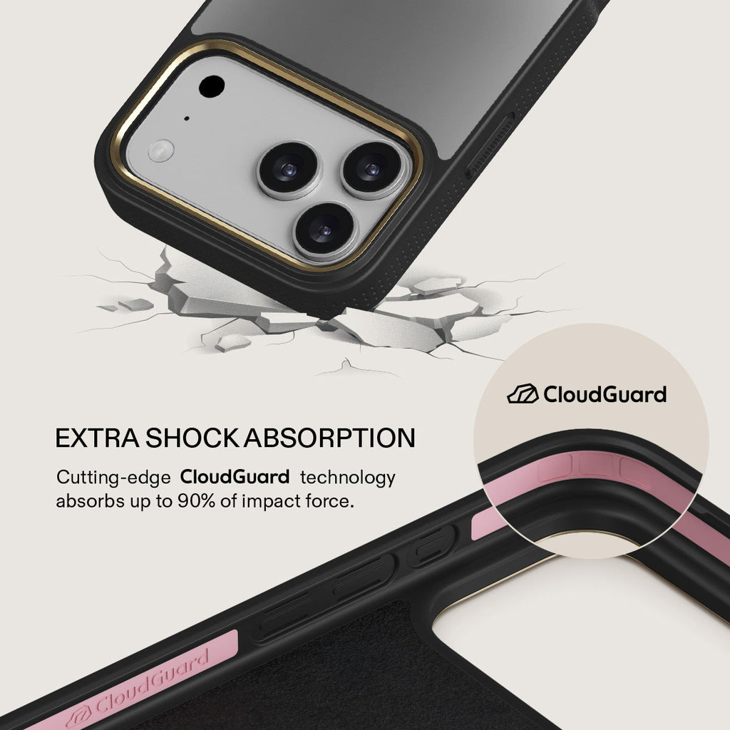 CloudGuard shock absorption: the case corner taking an impact