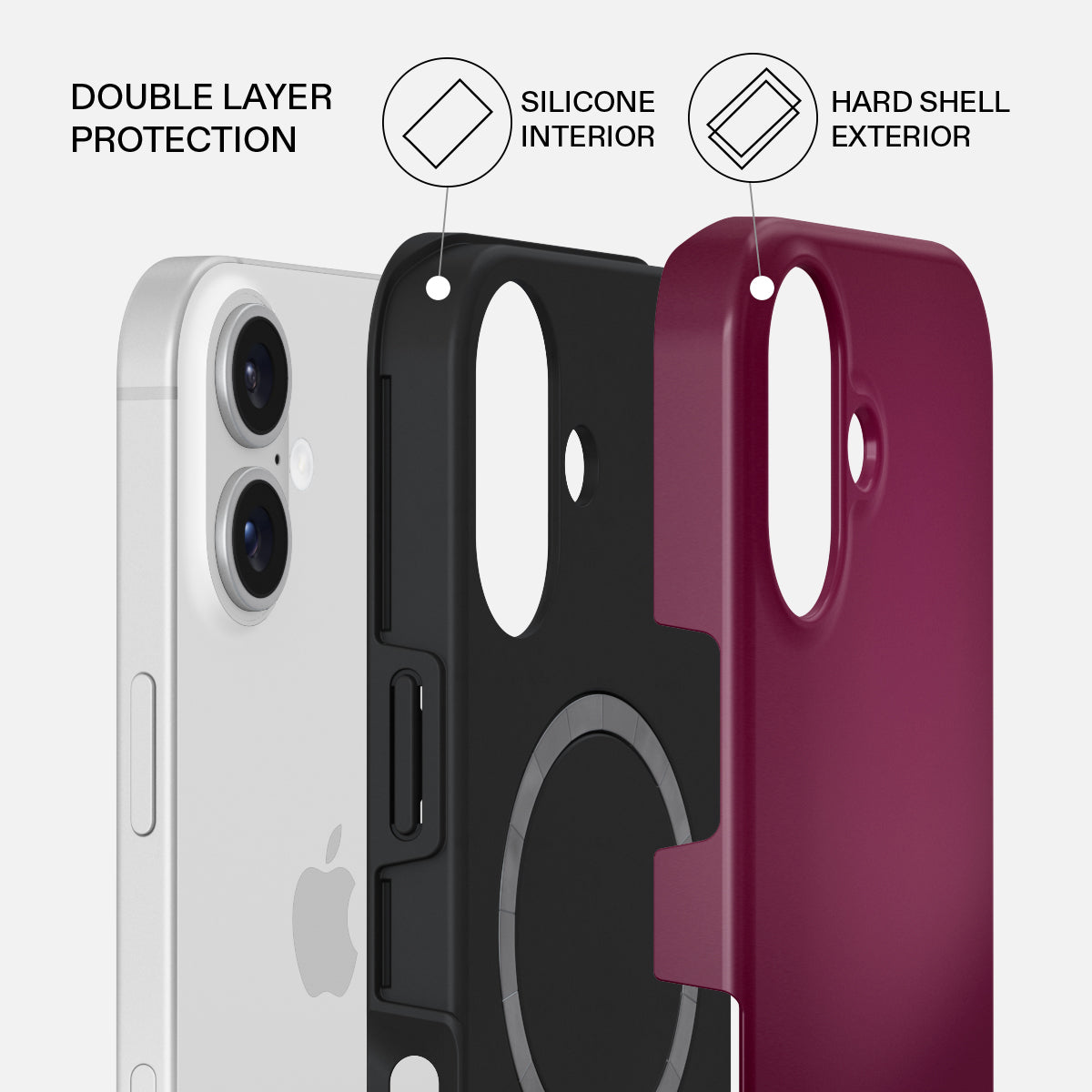 【BURGA】Elite Dark MagSafe iPhone16ケース iPhone 16 Plus Case, Dark Cherry | BURGA