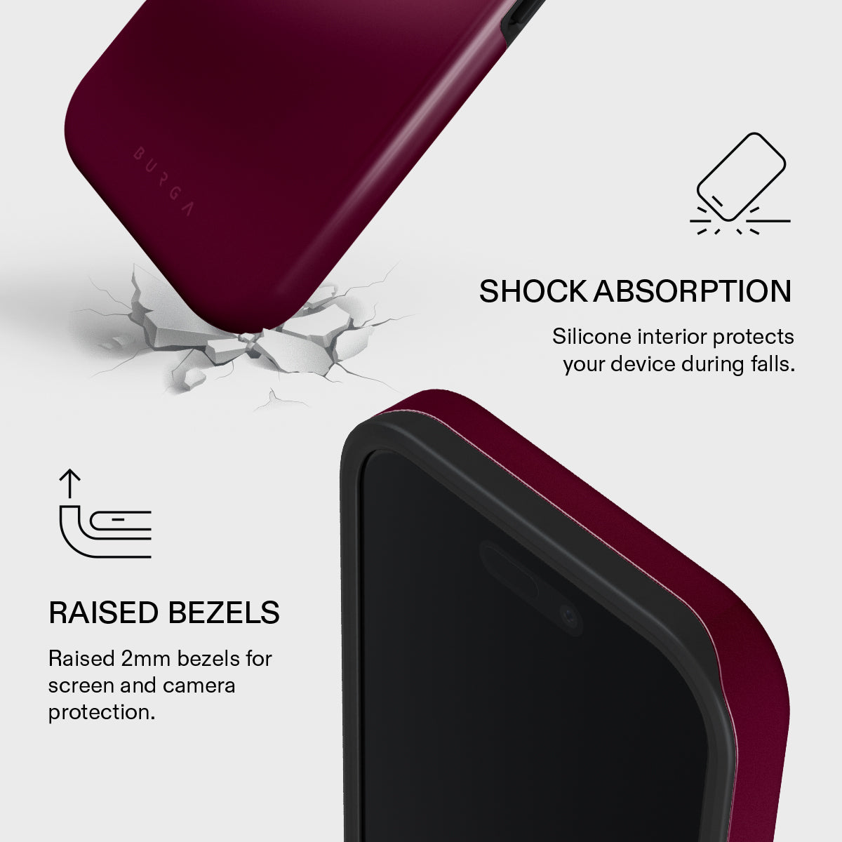 iPhone 16 Plus Case, Dark Cherry | BURGA